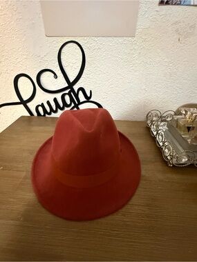 Red Felt Fedora Hat